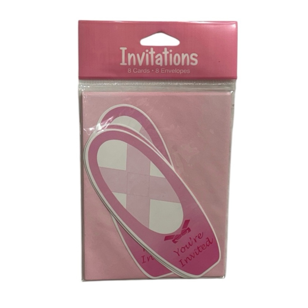 Creative Converting set of 8 ballet themed party invitations new in packaging!